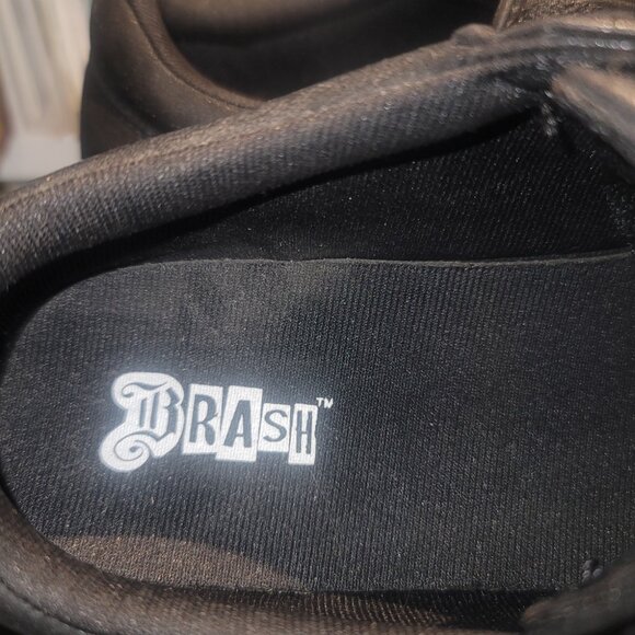 BRASH -Size 8- Women’s Black Faux Suede Gum-Sole Platform Lace-Up Sneakers Shoes - Picture 7 of 8